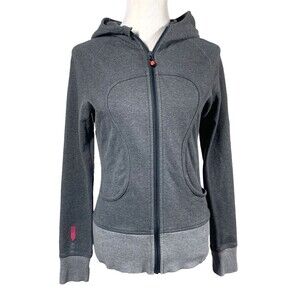 Lululemon Scuba Hoodie Jacket Womens Size 6 Dark Gray Light Gray Full Zip READ